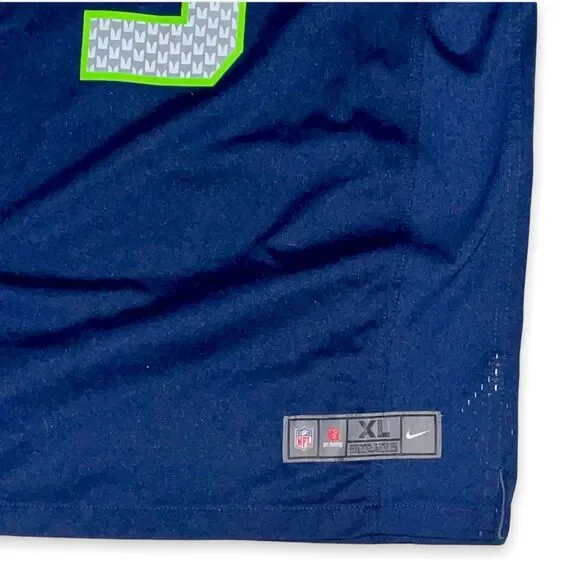 Nike Vintage Rare Seattle Seahawks Wilson Football Jersey Blue Green YXL Men S - Picture 10 of 10